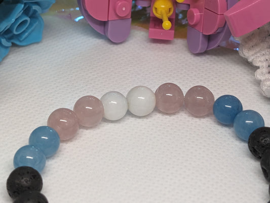 TRANS-PRIDE Rainbow Gemstone Stretch Bracelet