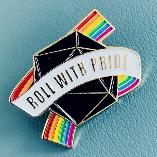 Roll with Pride - D20 Pin